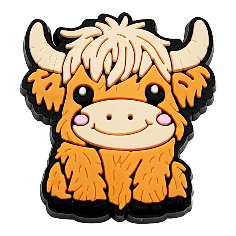 Cartoon Cow Croc Shoe Charms for Kids Boys Girls Women Men PVC Wristband Sandals Clog Accessories Party Favor with Dragon and Character Designs Footwear