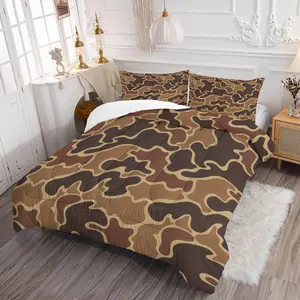 Army Style Camouflage Duck Print Comforter Set, Includes 1/2 Pillowcases, Modern Abstract Art Bedding Set, Soft Comfortable All-Season Bedroom Decor, Creative Home Everyday Decor, Soft Bedding Sets