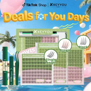 KEYYOU Aurora Muse DIY Lashes Clusters With Invisible Band  Waterproof Long-Lasting | Natural Daily | Festival Lash Extension 8-16MIX Mascara Alternative Lash   #DealsForYouDays