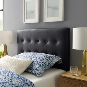 Modway Emily Twin Upholstered Vinyl Headboard in Black