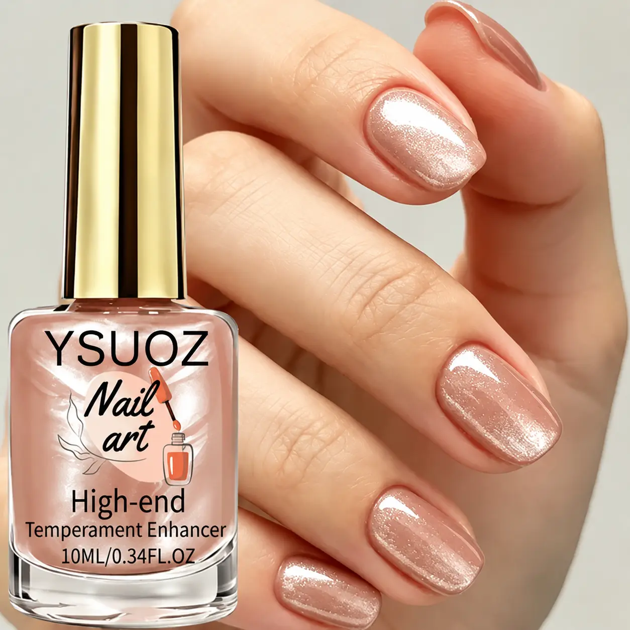 Glass Bead Nude Nail Strengthener  No lamp required for curing; natural, quick-drying formula that delivers a mirror-like, natural shine; strengthens nails; long-lasting formula; suitable for brittle nails