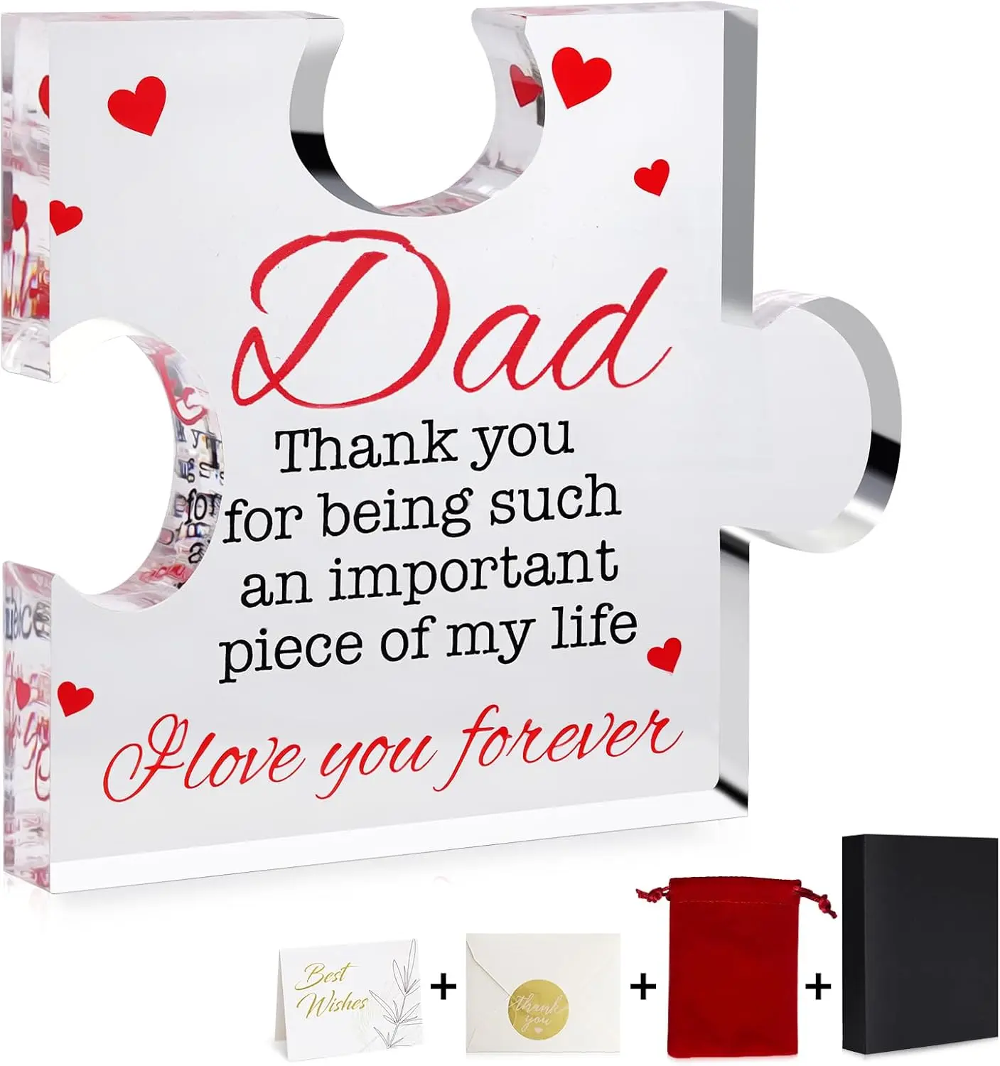 Fathers Day Gift for Dad Engraved Acrylic Plaque - Personalized Birthday Christmas Keepsake from Daughter Son, Unique Home Decor for Fathers Day, Dad Special Occasion Present 3.93 x 3.15 inch