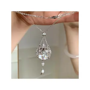 Best-Selling Lucky White Crystal Star Ray Net Pendant Stretchable Necklace Accessory, Unique Design, Premium Feel, Women’s Choker, Party Gift, Fashion