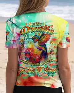 Just Breathe Hummingbird All Over Print T-shirt Sweatshirt Hoodie Zip Hoodie