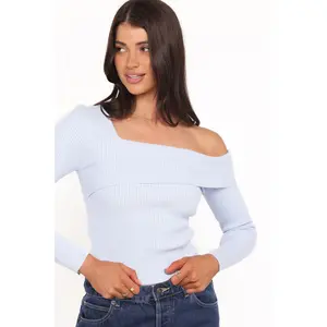 Aleena Knit Top - Light Blue