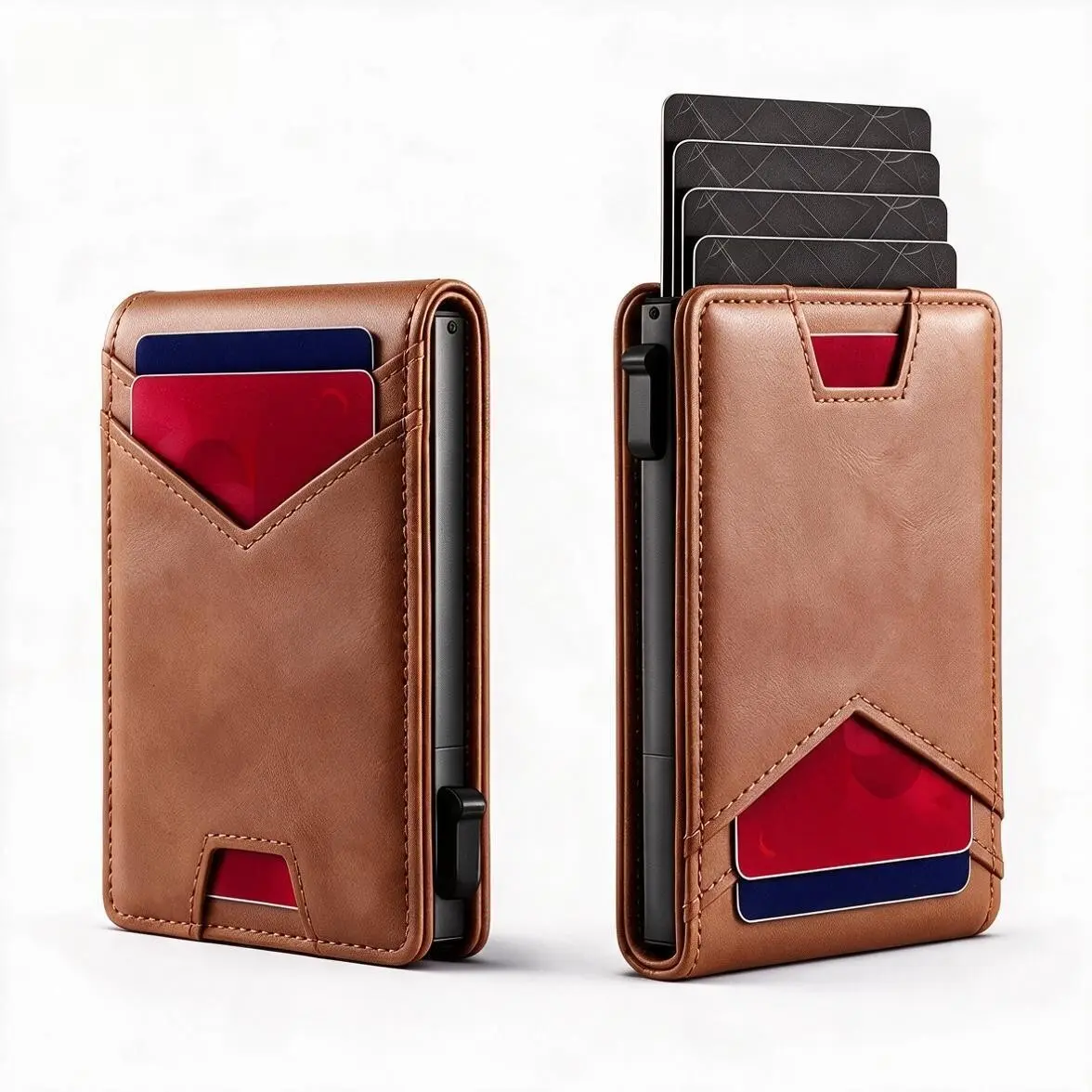 2026 Men's RFID Minimalist Bifold Wallet - 1 ID Window, Pop-Up Card Holder, Money Clip, Gift Box Included - for Outdoor Fun, tiktokshop