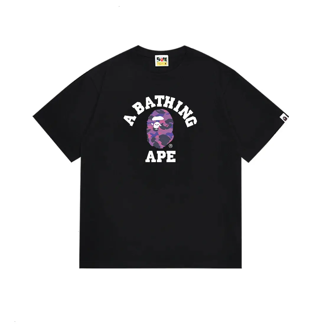 BAPE Black Color Camo College T-shirt