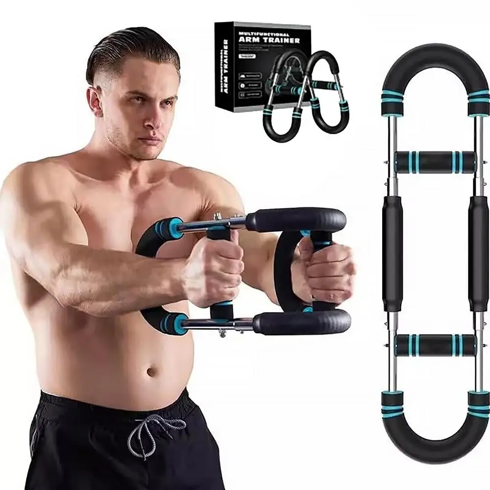 Arm Trainer Chest Workout Strengthen Chest and Arm Muscles Men's Fitness Trainer Detachable Portable Spring Resistance Home Fitness Equipment Forearm Strengthener 60-lb Adjustable Resistance Three Level System(Circular/60-90IB)