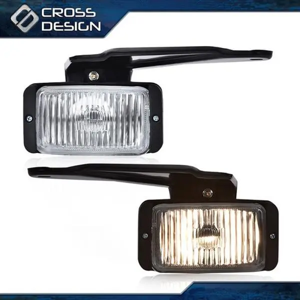 CROSSDESIGN Car Fog Light Set - Aftermarket Headlights Fog Lights with Mounting Bracket, Cross-Style Exterior Upgrade for 1988-1999 Chevrolet C1500 Front Driver & Passenger Side, Visibility Boost for Night Driving