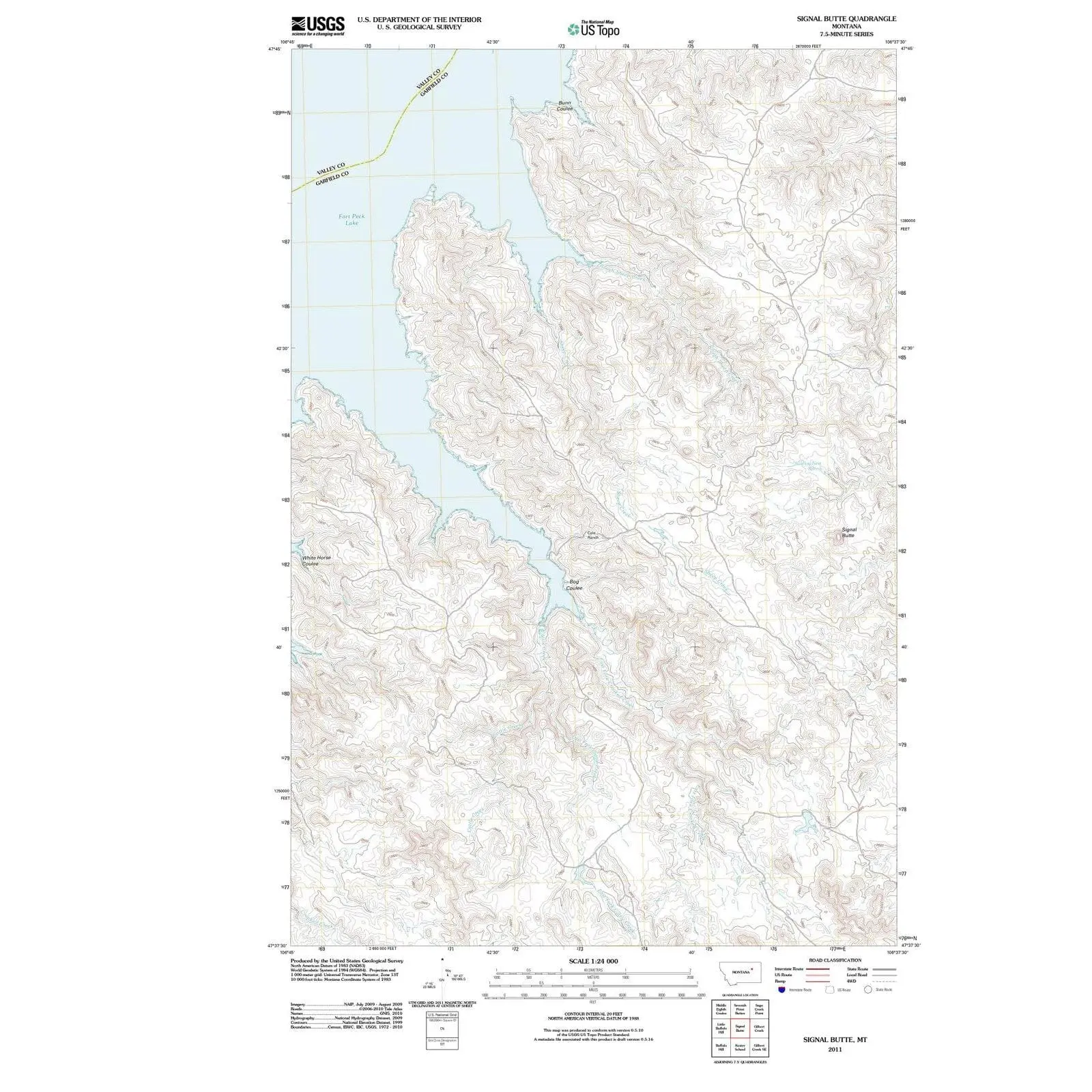 Signal Butte Montana USGS Topographic Quadrangle Map, 2011, 1:24000