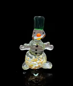 Glass Snowman Figurine, Collectible Glass Snowman, Murano Quality Gift At A Fraction Of The Price, Handcrafted In Ukraine