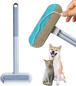 Pet Hair Remover, 4 in1 Cat and Dog Hair Removal for Couch with Extra Long Handle, 17-Inch, Cat Fur Removal Tool for Furniture, Carpet, Clothes, Bedding, Tile, Hardwood Floor, Car, Window