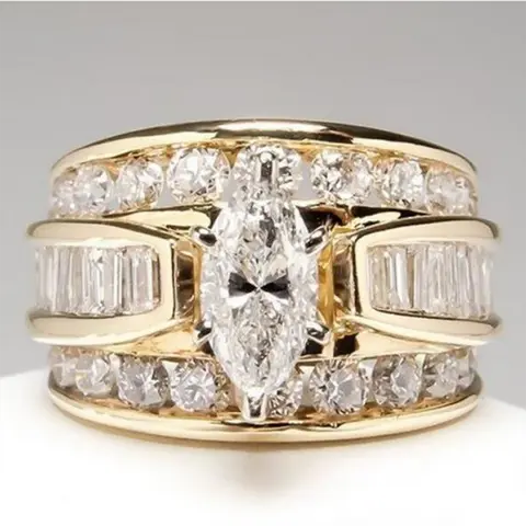 Ladies' fashionable cubic zirconia ring, personalized and elegant engagement ring, suitable for weddings and Valentine's Day gift rings
