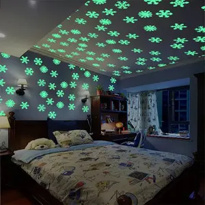 50pcs Luminous Snowflake Stickers