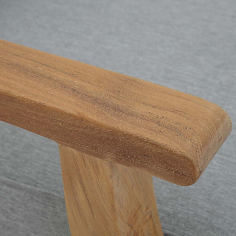 Modway Marina Outdoor Patio Teak Left-Facing Sofa in Natural Gray