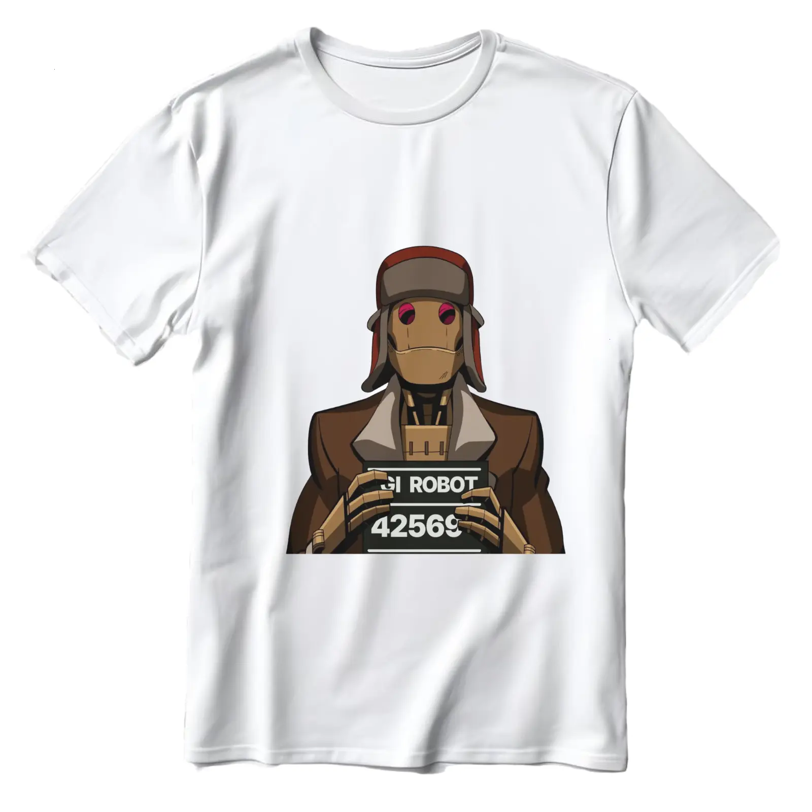 Mugshot Robot Cyberpunk Aesthetic Tee - G.I Robot T-Shirt Sweatshirt Hoodie