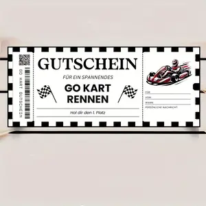 6 Karting Experience Vouchers, Customizable Racing Theme Gift Cards, Perfect Birthday/festival Surprise Gifts, Creative Karting Race Tickets