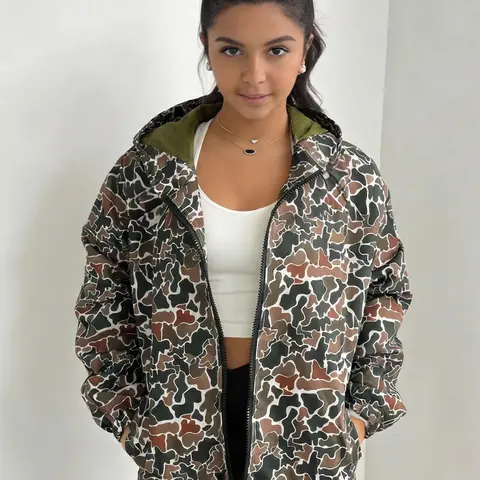 Women's Camouflage Hoodie Jacket - Full-Zip Hooded Pullover with Collar, Camouflage Bomber Jacket, Casual Camo Zipper Jacket for Daily Wear & Outdoor, Women's Clothing