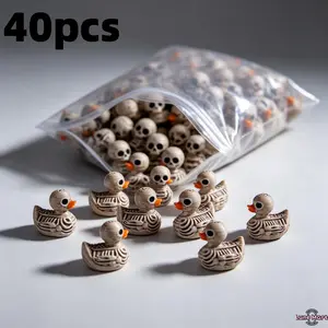 20/40-Pack Gothic Cute Skull Ducks - Resin Figurines for Halloween, Gothic Home, Office, Party - Compact Desk Decor, Collectible Gift for Dark Decor Lovers - Easy To Display, Halloween Decorations, Halloween Enthusiasts, Halloween Decoration, Spooky