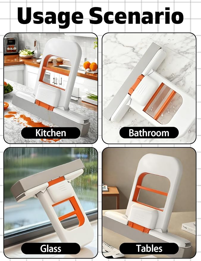 Mini Mop 2026 New Upgrade, Portable Self Squeezing Sponge Mop for Bathroom Kitchen Small Spaces, Wet Dry Floor Cleaner, Lightweight Compact Dorm Apartment Essentials Spring Cleaning Must Haves Orange