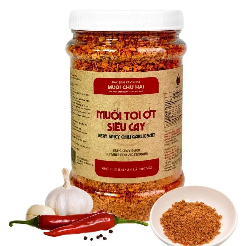 Chu Hai Very Spicy Chili Garlic Salt Seasoning Blend - Cooking Spice, Bold Intense Flavor, Marinated Spicy Flavor, Snack Seasoning for Dipping, Marinating Meats