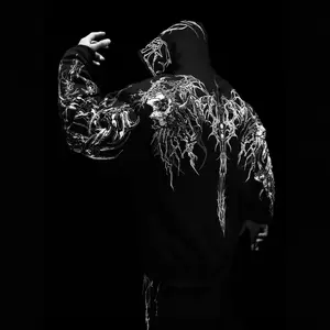 "Men’s Dark Streetwear Hoodie |   Gothic Oversized Sweatshirt with Sword Graphic"