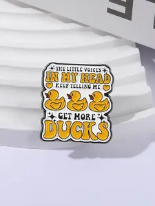 Cute Yellow Duck Enamel Pin The Little Voices In My Head Keep Telling Me Get More Ducks Brooches Animal Jewelry Alloy Metal Brooch, Backpack Lapel Badge Gift for Friends, All Seasons Fashion Accessory, Durable Metal Pins