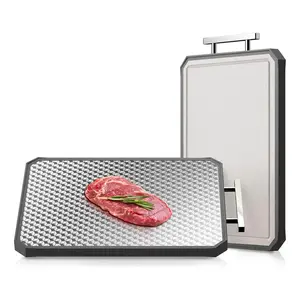 Stainless Steel Cutting Board, Large 16”×11” Double Sided Chopping Board for Kitchen, Food Grade Wheat Straw PP & Non Toxic Steel Surfaces, Scratch-resistant, Dishwasher Safe