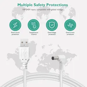 Mooyran Power Cord for Astronaut Space Projector Charging Cable 100-240V Input Compatible with Night Light Projector LED Lights Charger Adapter