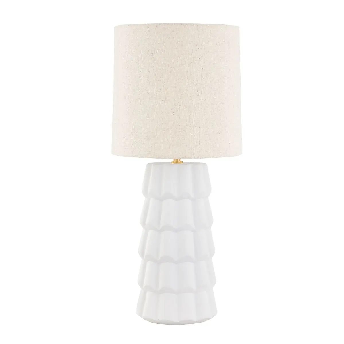 Maisie Ceramic Table Lamp with Textured Ruffles and Coastal Wave-Inspired Design