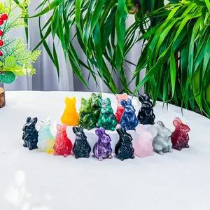 Natural Crystal Rabbit Carving: Spiritual Gemstone Gift for Crystal Lovers
