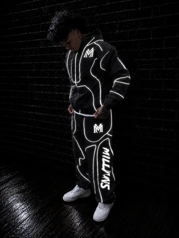Manifest Millions® Black Reflective Windbreaker Set