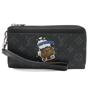 Pre-owned Louis Vuitton Canvas Small Leather Goods Zippy Dragonne Monogram Eclipse Long Wallet