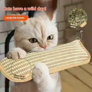 Interactive Catnip Chew Toy with [6000mg A+ Organic Catnip], Soft Sisal Material Scratching and Kicker Cat Toys for Indoor Kittens, Drives Bored Cats Crazy with Fun