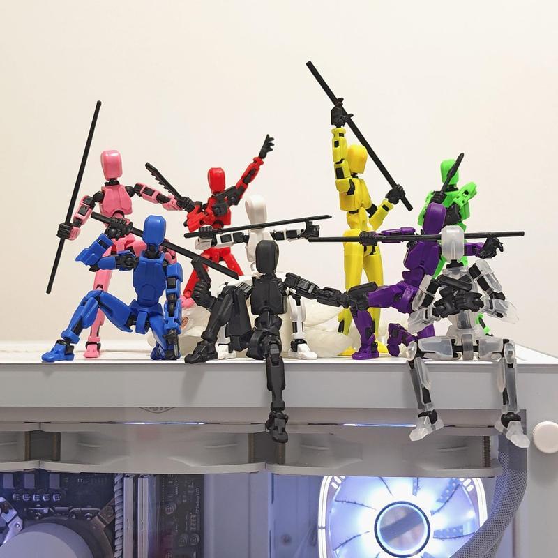 Assembly-Required Dummy Titan T13 Articulated Action Figure Multi-Jointed Movable Lucky Action Figure Multi-Articular Desktop Decoration Creative Gift Craft Model Toy Set