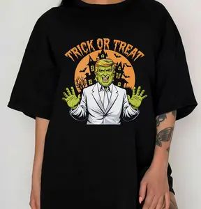 Trump 2024 Halloween Shirt Political Witch Hunt Trumpkin Election Tshirt Trick Treat Make Halloween Great Again USA