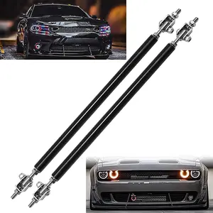 8"-11" Splitter Strut Rods Adjustable Black Front Lip Support Rods for Front Bumper 2PCS