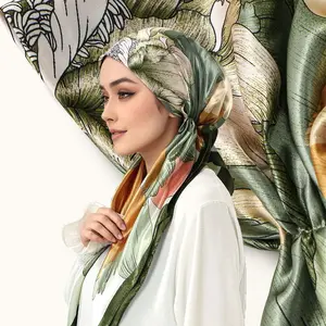 Elegant Satin Hijab Scarf Tudung, Soft Breathable Fabric, Easy Sweat Absorption, Perfect for Daily Wear, Elastic Fit Design