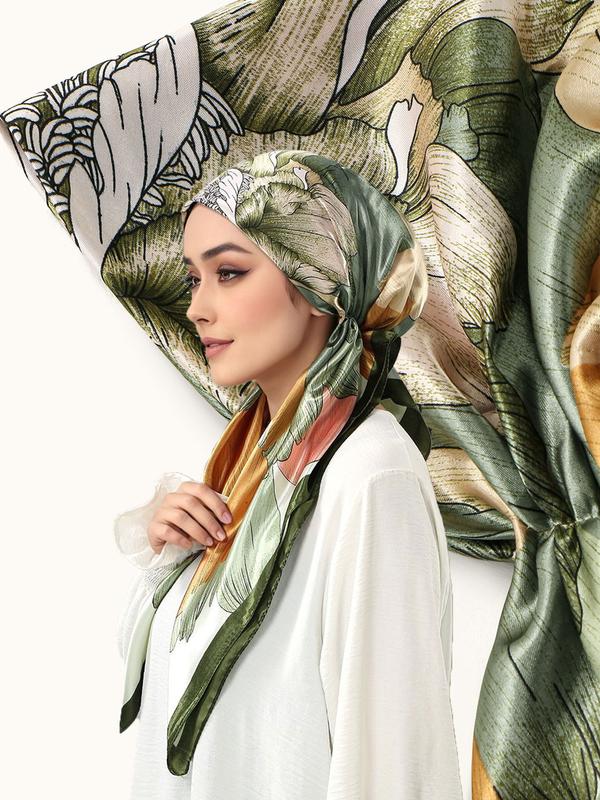 Elegant Satin Hijab Scarf, Soft Breathable Fabric, Easy Sweat Absorption, Perfect for Daily Wear, Elastic Fit Design Elegant Satin Hijab Scarf, Soft Breathable Fabric, Easy Sweat Absorption, Perfect for Daily Wear, Elastic Fit Design
