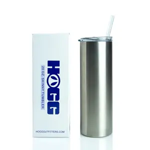 20oz Skinny Tumbler W/ Sliding Lid & Straw Small Pack (8 Units)
