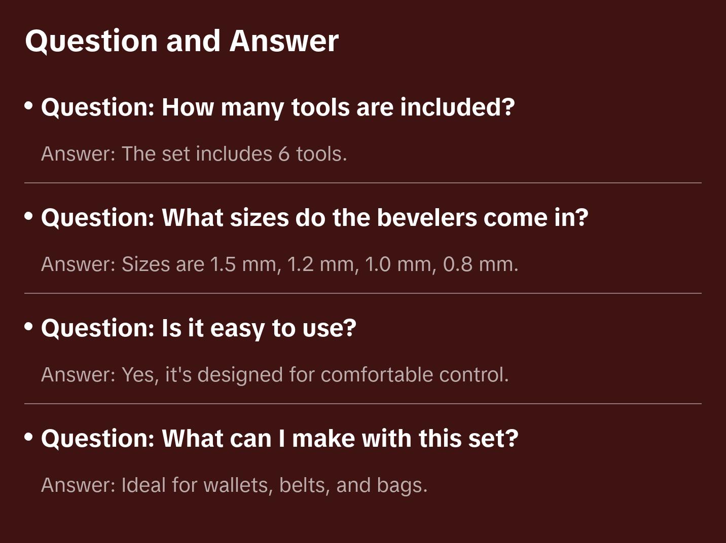 6 Pcs Leather Knife Set, Including 4 Leather Edge Bevelers, Leather Cutting Knife Skiving Knife, Sandalwood Edge Leather Burnisher Tool for DIY Leather Craft,1.5 mm 1.2 mm 1.0 mm 0.8 mm