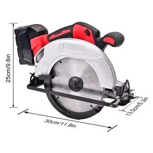 Suitable for 18V batteries, cordless brushless circular saw (tool + 2 blade saw), 7-1/4 inches, 0-50 degree inclination angle, suitable for woodworking, stone and plastic, lightweight brushless motor tool