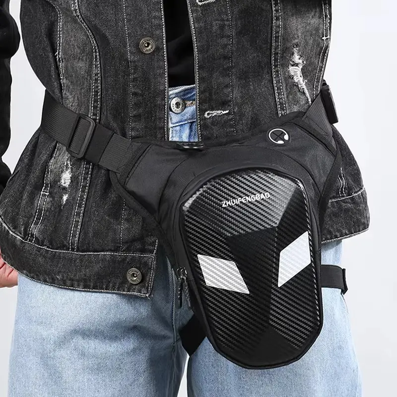 Waterproof Motorcycle Leg Bag, Adjustable Shoulder Straps, Dual Zipper Compartments, Outdoor Riding Waist Pack, Durable Fabric, for Off-Road Motorcycles, Zipper Fanny Pack, Waterproof Belt Bag, Waist Bags