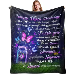 Sweet 16 Gifts for Girls, 16th Birthday Gifts for Girls, Sweet Sixteen Gifts for Girl, 16 Year Old Girl Birthday Gift Ideas, Presents for 16th Birthday Decorations Blanket 50" X 60"