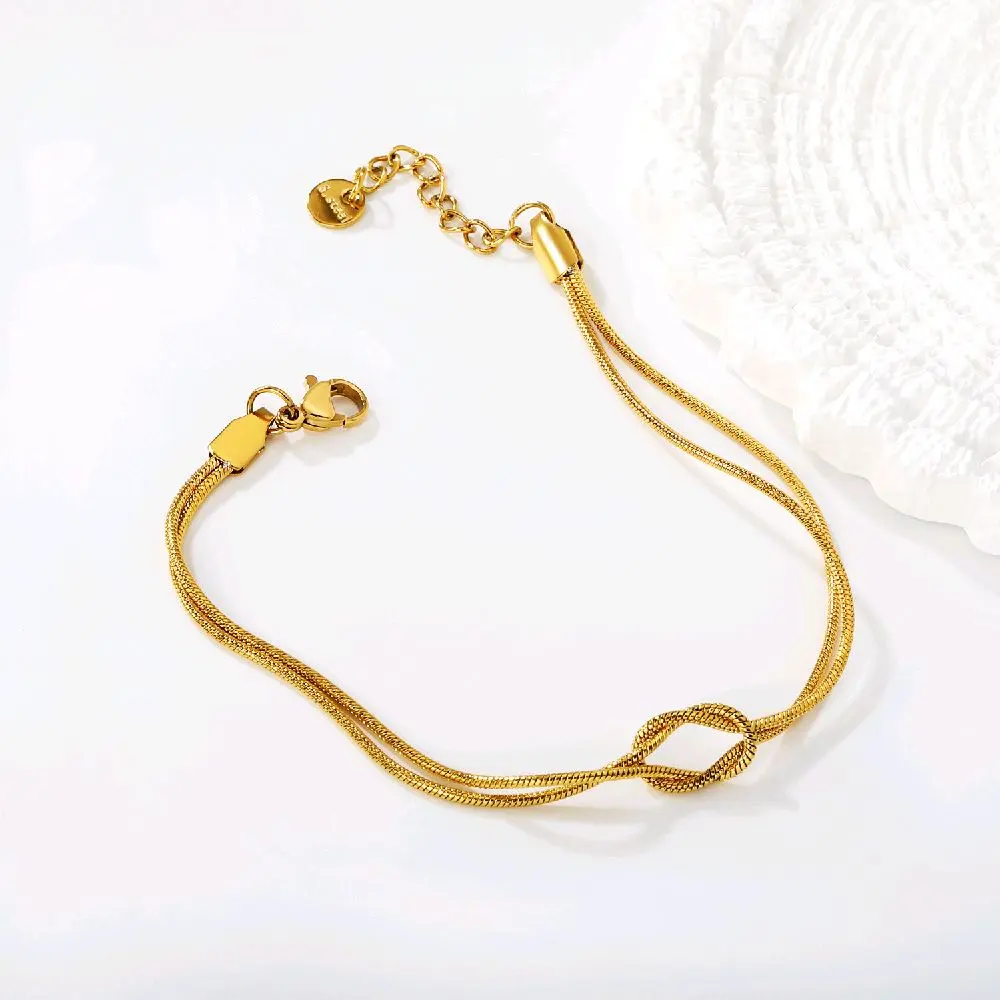 18K Gold Plated Infinity Bracelet – Waterproof Stainless Steel