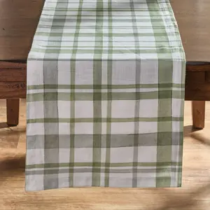 Leah Green Plaid Table Runner