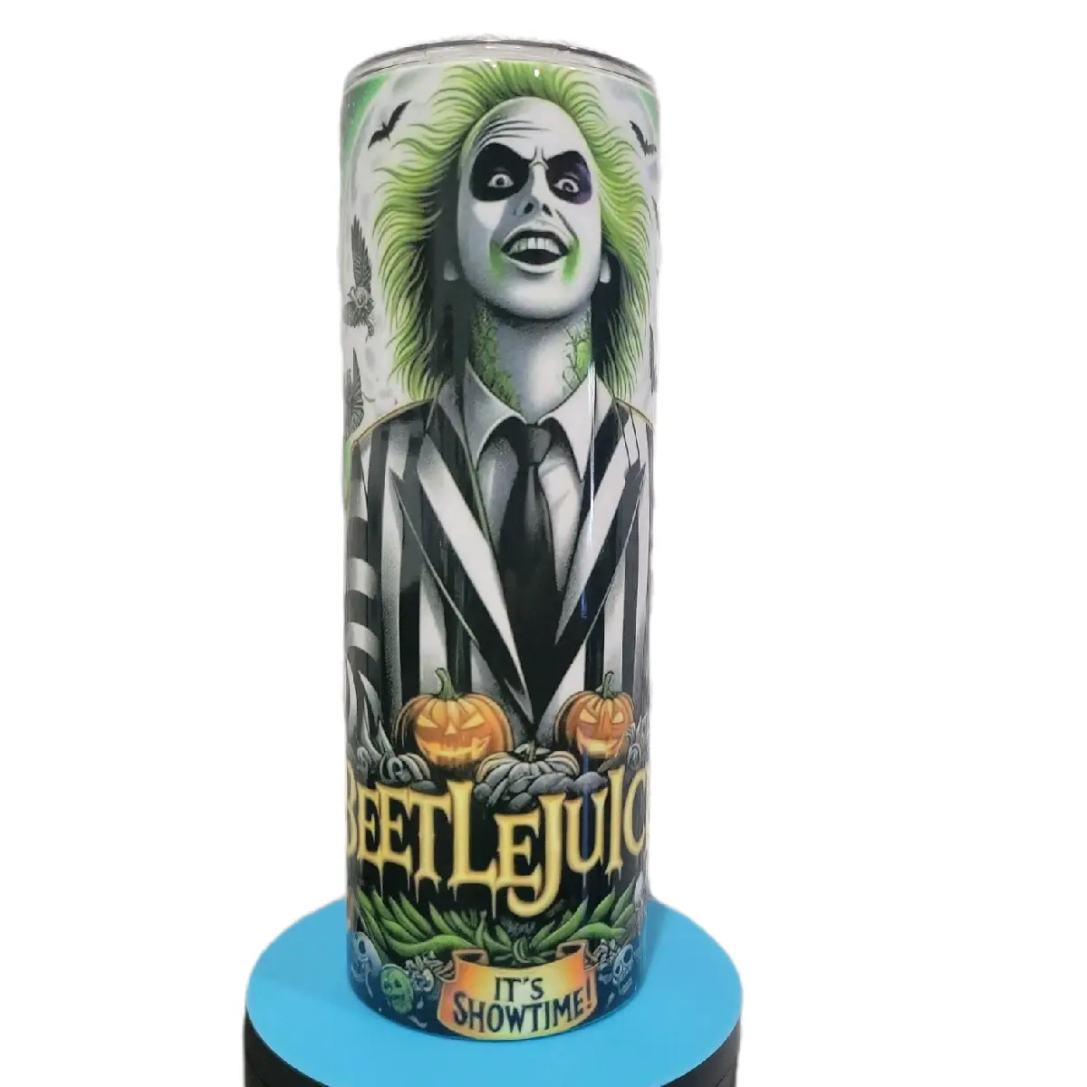 20oz BeetleJuice hot/cold tumble with lid and straw.