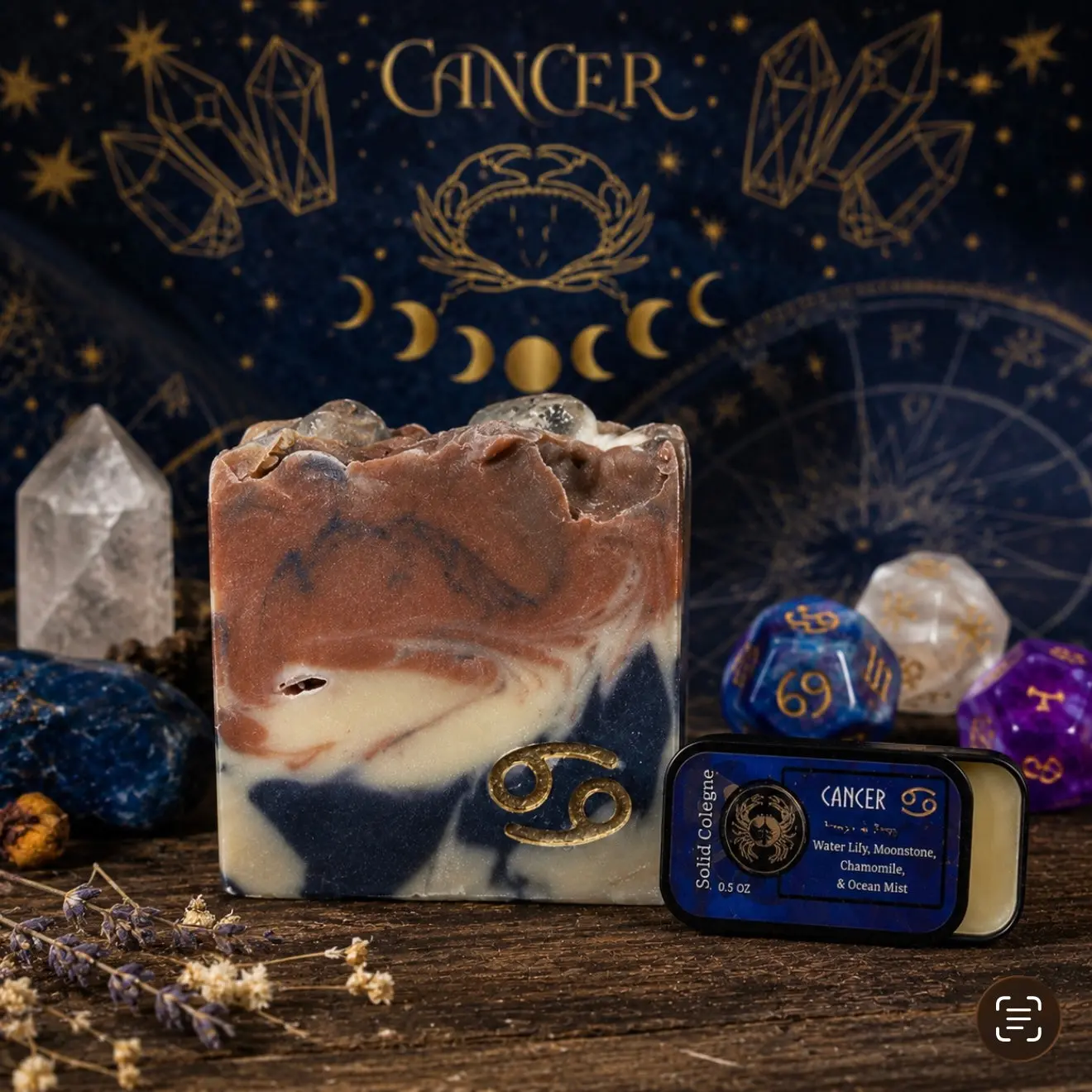 Cancer Soap + Solid Cologne Combo Set Cancer Soap + Solid Cologne Combo Set