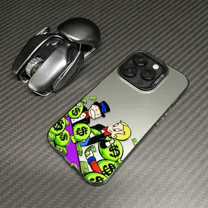 Monopoly Rich Uncle Phone Case for iPhone 11 12 13 14 15 16 E 17 Pro Max, Retro Money Bags Aesthetic Hip-Hop Shockproof Anti-Scratch Cover