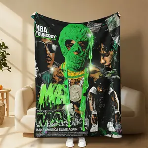 Countdown Sale! NBA YoungBoy MASA | Premium Flannel Throw Blanket | Make America Slime Again | Ultra-Soft & Cozy for Hip-Hop Fans Suitable for all four seasons A gift suitable for fans, friends and children and it can express deep love.